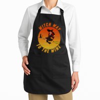 Witch Way To The Wine Halloween Drinking For Wiccan Witches Funny Witch & Wine Apron