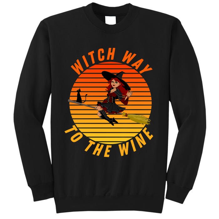Witch Way To The Wine Halloween Drinking For Wiccan Witches Funny Witch & Wine Sweatshirt