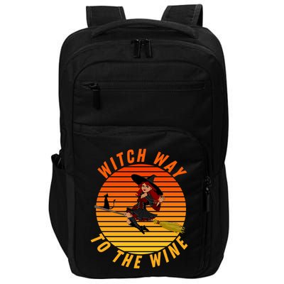 Witch Way To The Wine Halloween Drinking For Wiccan Witches Funny Witch & Wine Impact Tech Backpack