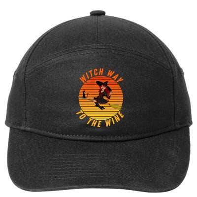 Witch Way To The Wine Halloween Drinking For Wiccan Witches Funny Witch & Wine 7-Panel Snapback Hat