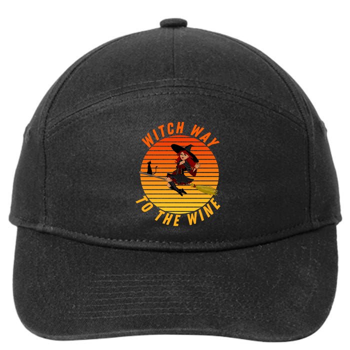 Witch Way To The Wine Halloween Drinking For Wiccan Witches Funny Witch & Wine 7-Panel Snapback Hat