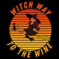 Witch Way To The Wine Halloween Drinking For Wiccan Witches Funny Witch & Wine Drawstring Bag