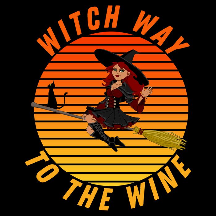 Witch Way To The Wine Halloween Drinking For Wiccan Witches Funny Witch & Wine Drawstring Bag