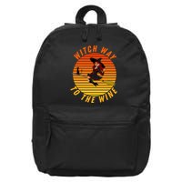 Witch Way To The Wine Halloween Drinking For Wiccan Witches Funny Witch & Wine 16 in Basic Backpack