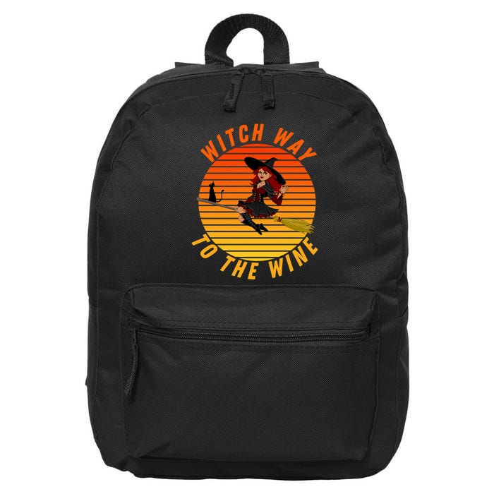 Witch Way To The Wine Halloween Drinking For Wiccan Witches Funny Witch & Wine 16 in Basic Backpack