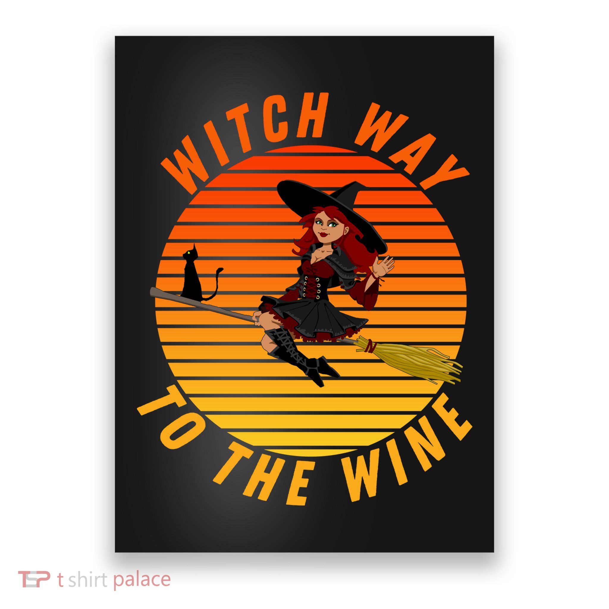 Witch Way To The Wine Halloween Drinking For Wiccan Witches Funny Witch & Wine Poster