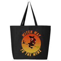 Witch Way To The Wine Halloween Drinking For Wiccan Witches Funny Witch & Wine 25L Jumbo Tote