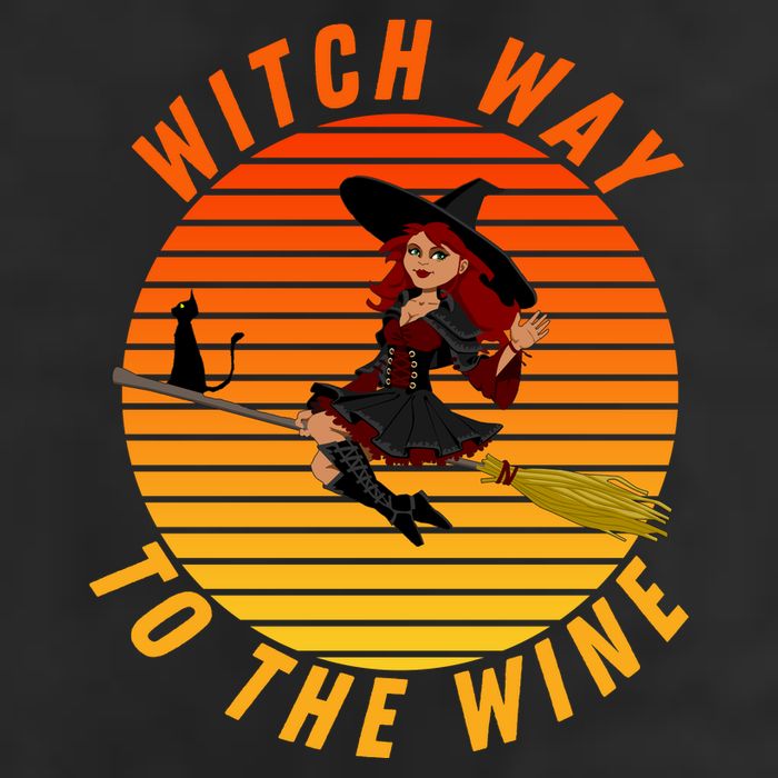 Witch Way To The Wine Halloween Drinking For Wiccan Witches Funny Witch & Wine 25L Jumbo Tote