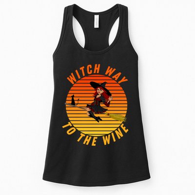 Witch Way To The Wine Halloween Drinking For Wiccan Witches Funny Witch & Wine Womens Tank Top