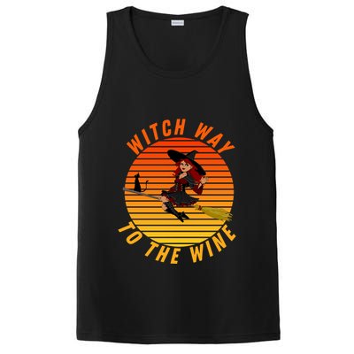 Witch Way To The Wine Halloween Drinking For Wiccan Witches Funny Witch & Wine PosiCharge Competitor Tank