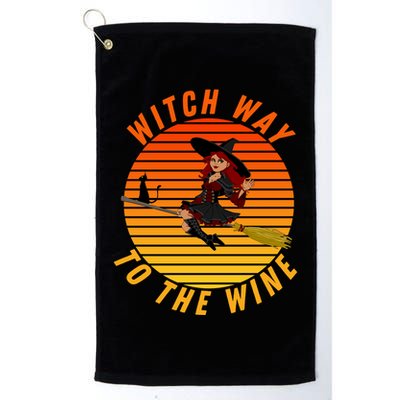 Witch Way To The Wine Halloween Drinking For Wiccan Witches Funny Witch & Wine Golf Towel