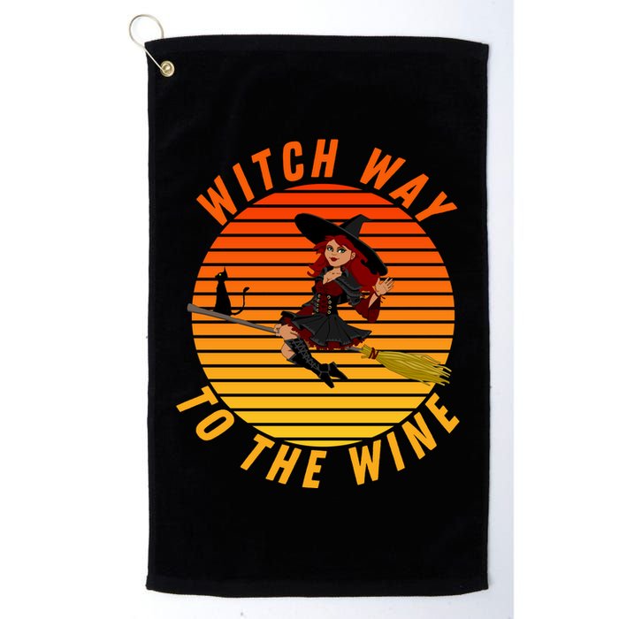 Witch Way To The Wine Halloween Drinking For Wiccan Witches Funny Witch & Wine Golf Towel