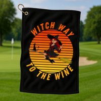 Witch Way To The Wine Halloween Drinking For Wiccan Witches Funny Witch & Wine Golf Towel