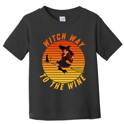 Witch Way To The Wine Halloween Drinking For Wiccan Witches Funny Witch & Wine Toddler T-Shirt