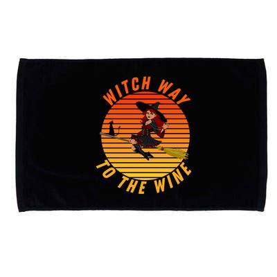 Witch Way To The Wine Halloween Drinking For Wiccan Witches Funny Witch & Wine Microfiber Hand Towel