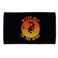 Witch Way To The Wine Halloween Drinking For Wiccan Witches Funny Witch & Wine Microfiber Hand Towel