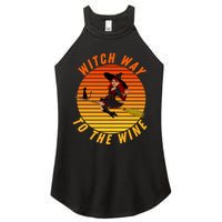 Witch Way To The Wine Halloween Drinking For Wiccan Witches Funny Witch & Wine Women's Perfect Tri Rocker Tank