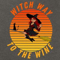 Witch Way To The Wine Halloween Drinking For Wiccan Witches Funny Witch & Wine Cotton Canvas Backpack