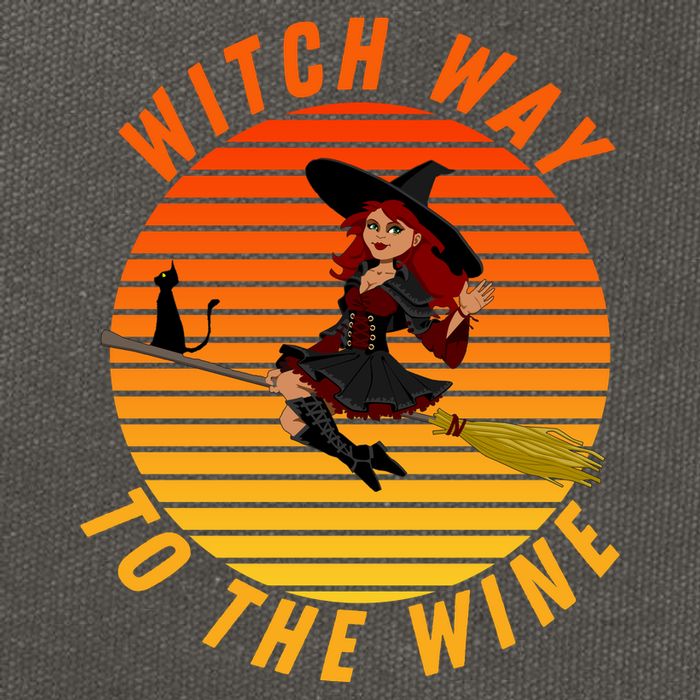 Witch Way To The Wine Halloween Drinking For Wiccan Witches Funny Witch & Wine Cotton Canvas Backpack