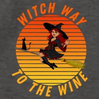 Witch Way To The Wine Halloween Drinking For Wiccan Witches Funny Witch & Wine Vector Backpack