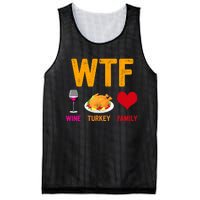 WTF Wine Turkey Family Shirt Funny Thanksgiving Day Mesh Reversible Basketball Jersey Tank