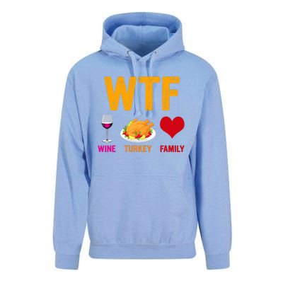 WTF Wine Turkey Family Shirt Funny Thanksgiving Day Unisex Surf Hoodie