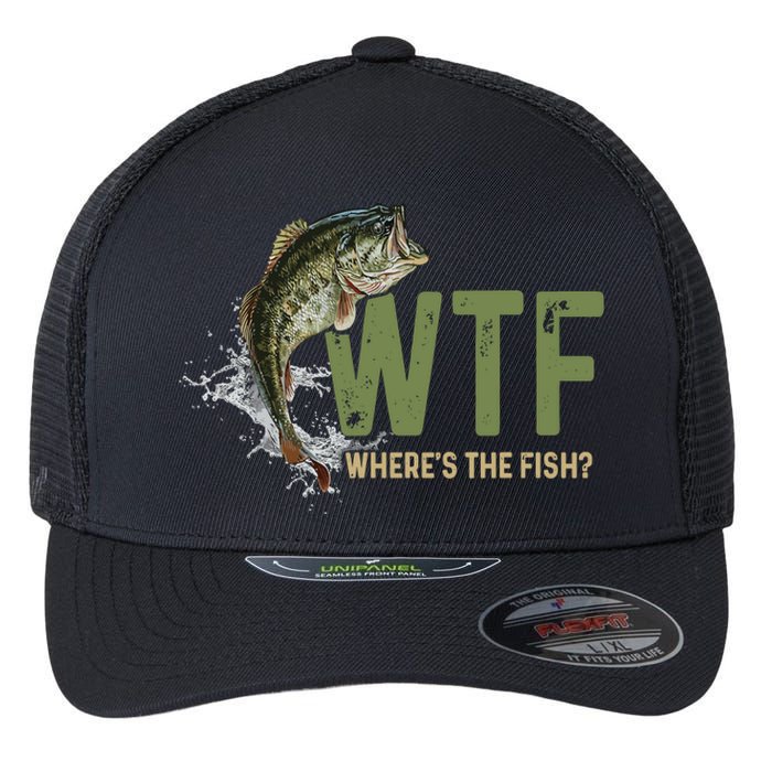 Wtf WhereS The Fish Flexfit Unipanel Trucker Cap