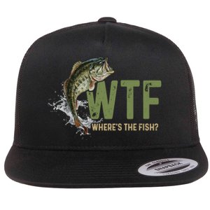 Wtf WhereS The Fish Flat Bill Trucker Hat