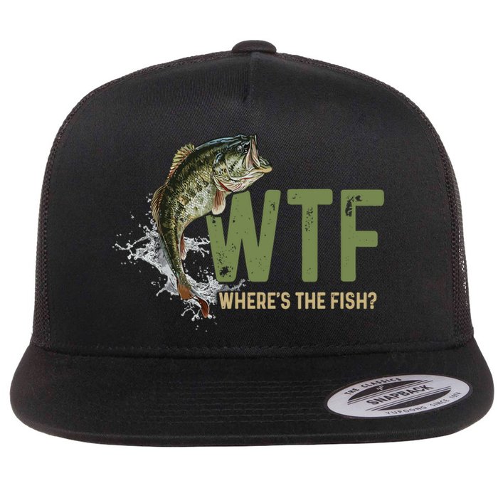 Wtf WhereS The Fish Flat Bill Trucker Hat