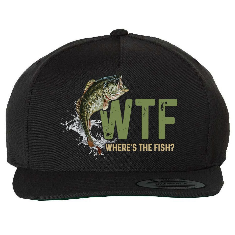 Wtf WhereS The Fish Wool Snapback Cap