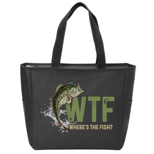 Wtf WhereS The Fish Zip Tote Bag
