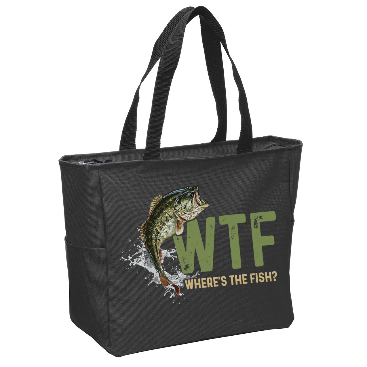 Wtf WhereS The Fish Zip Tote Bag