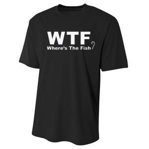 WTF Wheres The Fish Funny Fishing Performance Sprint T-Shirt