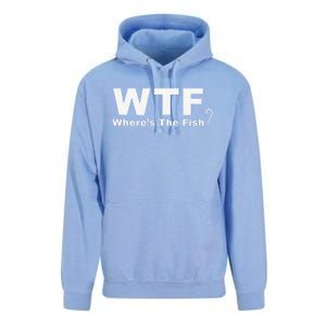 WTF Wheres The Fish Funny Fishing Unisex Surf Hoodie