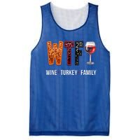 Wtf Wine Turkey Family Thanksgiving Mesh Reversible Basketball Jersey Tank