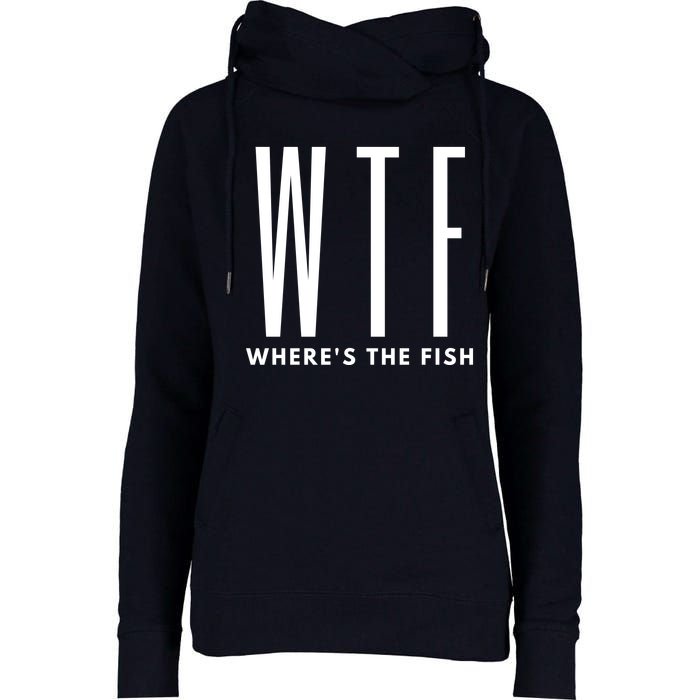 WTF Where's The Fish Womens Funnel Neck Pullover Hood