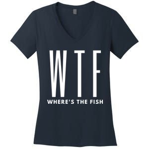 WTF Where's The Fish Women's V-Neck T-Shirt