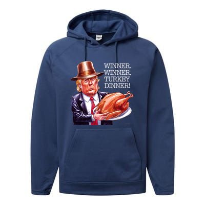 Winner Winner Turkey Dinner Thanksgiving Humor Performance Fleece Hoodie