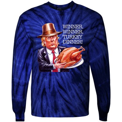 Winner Winner Turkey Dinner Thanksgiving Humor Tie-Dye Long Sleeve Shirt