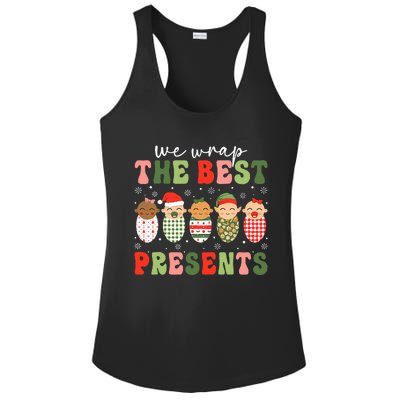 We Wrap The Best Presents Nicu Nurse Mother Baby Christmas Ladies PosiCharge Competitor Racerback Tank