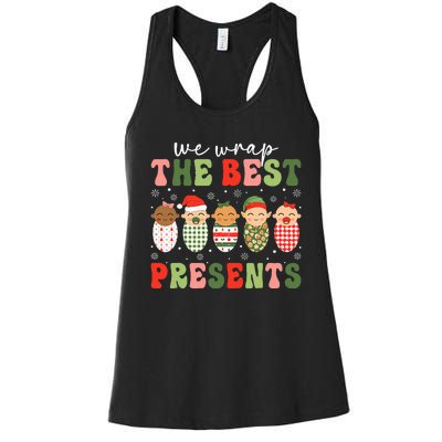 We Wrap The Best Presents Nicu Nurse Mother Baby Christmas Women's Racerback Tank