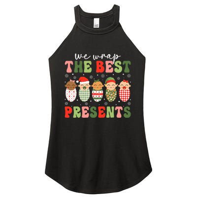 We Wrap The Best Presents Nicu Nurse Mother Baby Christmas Women's Perfect Tri Rocker Tank