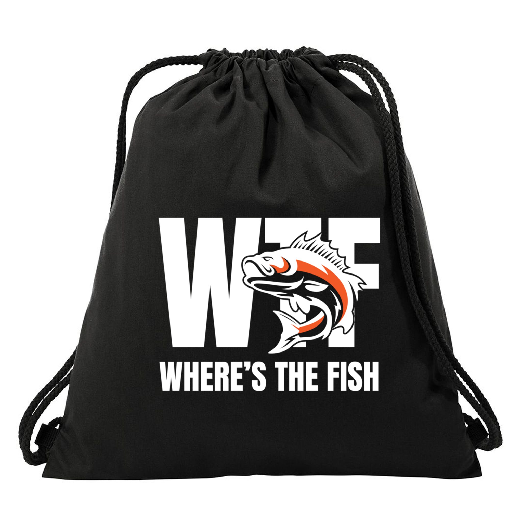 Wtf WhereS The Fish S Funny Fishing Funny Gift Fathers Day Cool Gift Drawstring Bag
