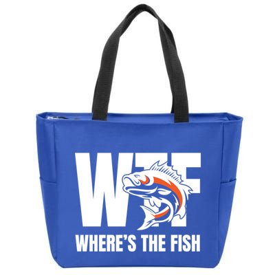 Wtf WhereS The Fish S Funny Fishing Funny Gift Fathers Day Cool Gift Zip Tote Bag