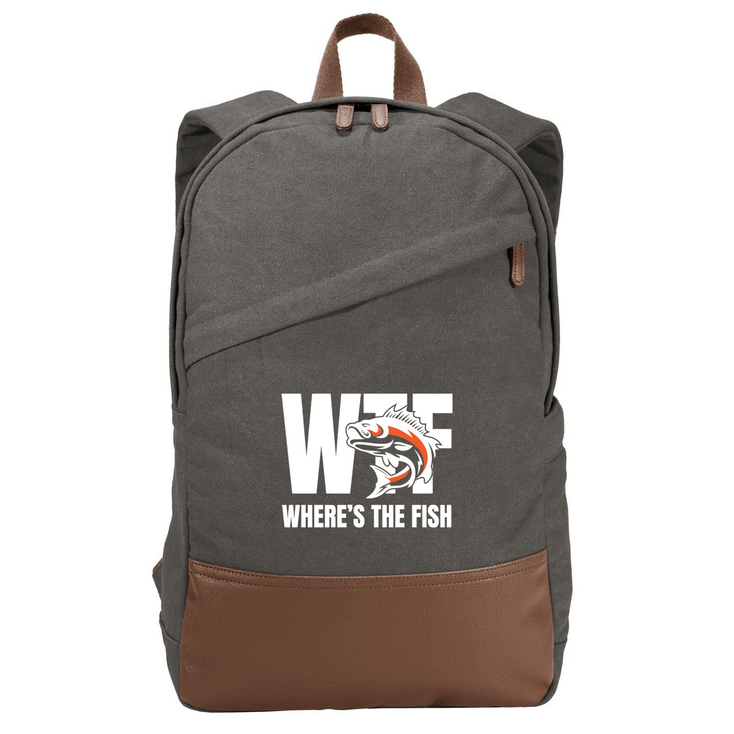 Wtf WhereS The Fish S Funny Fishing Funny Gift Fathers Day Cool Gift Cotton Canvas Backpack