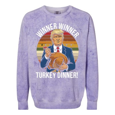 Winner Winner Turkey Dinner Humor Funny Trump Thanksgiving Colorblast Crewneck Sweatshirt