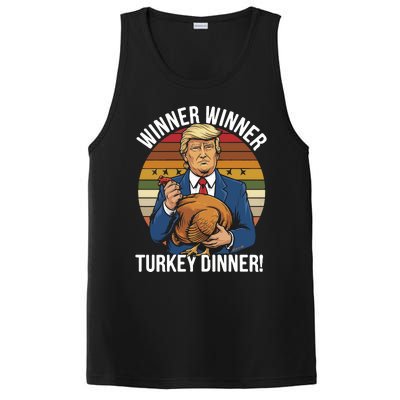 Winner Winner Turkey Dinner Humor Funny Trump Thanksgiving PosiCharge Competitor Tank