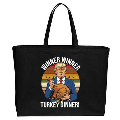 Winner Winner Turkey Dinner Humor Funny Trump Thanksgiving Cotton Canvas Jumbo Tote