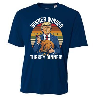 Winner Winner Turkey Dinner Humor Funny Trump Thanksgiving Cooling Performance Crew T-Shirt