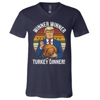 Winner Winner Turkey Dinner Humor Funny Trump Thanksgiving V-Neck T-Shirt